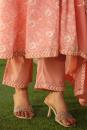 PEACH ANARKALI COTTON SUIT- Set of 3 Pcs