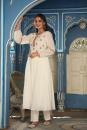 Floral Embroidered Pure Cotton Anarkali Kurta with Palazzos - Set of 2 Pcs