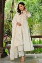 Embroidered Thread Work Pure Cotton Kurta With Palazzos & Dupatta- Set of 3 Pcs