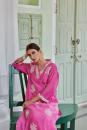 Pink Embroidered Cotton Chanderi Kurta with Palazzo- Set of 2