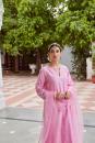  Embroidered Cotton Pink Chanderi Suit- Set of 3