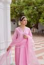  Embroidered Cotton Pink Chanderi Suit- Set of 3