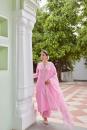  Embroidered Cotton Pink Chanderi Suit- Set of 3