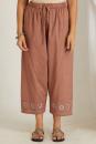 Rust Embroidered Cotton Pant