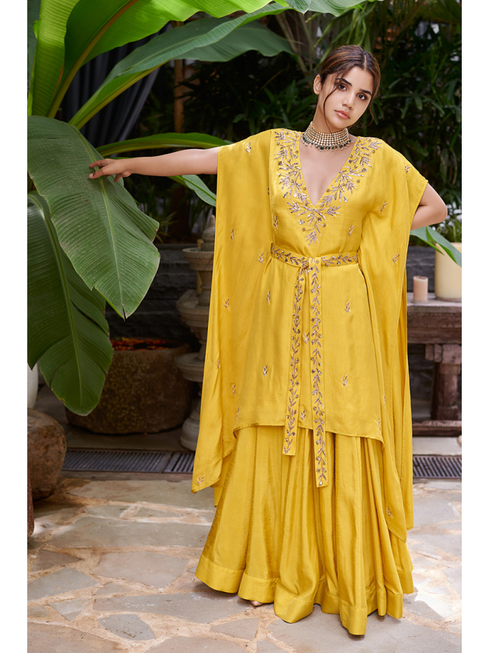 mustard kaftan dress