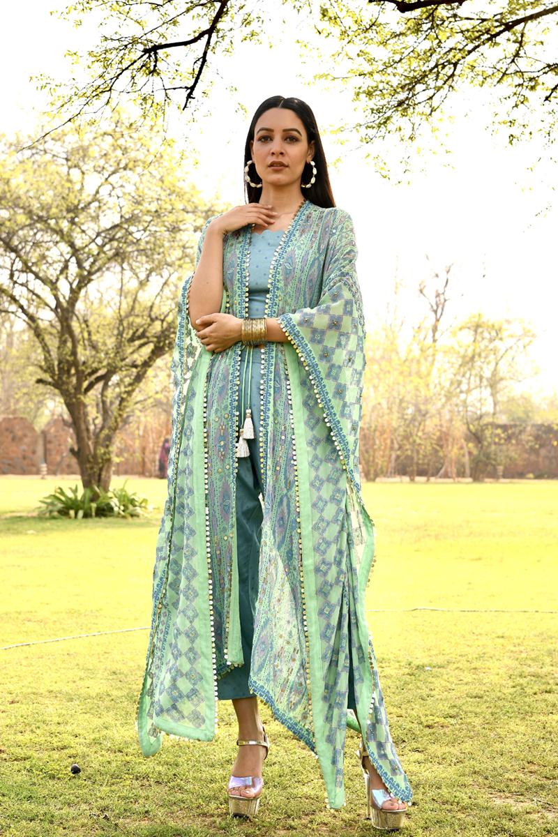 Green Kaftan Set Modvey Modvey 